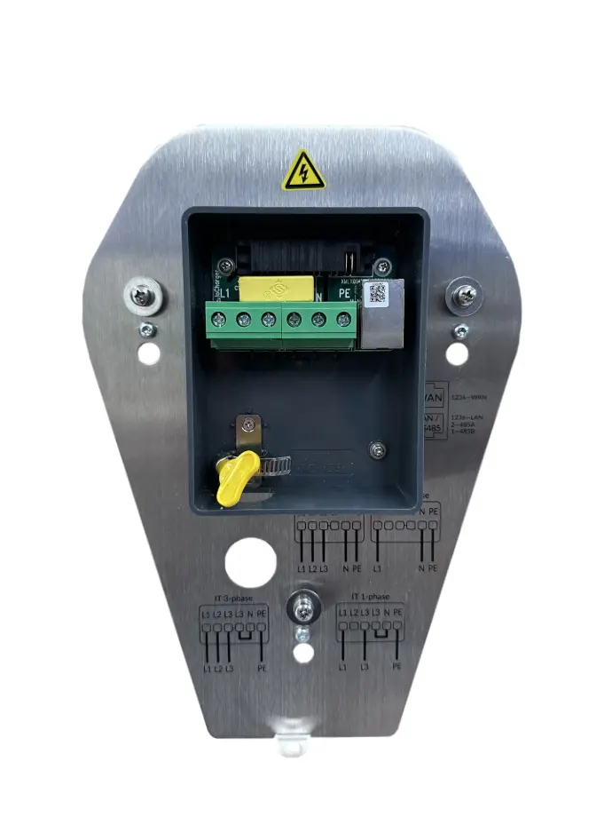 AC-Wallbox Alien 22KW, Montageplatte mit Bohrlöchern für einfache Wandbefestigung