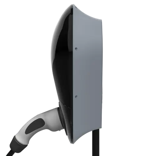 AC-Wallbox Alien 22KW mit 5m Kabel, schlanke Seitenansicht für kompakte Wandmontage