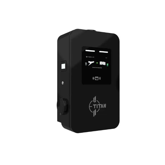 Dual Wallbox AC, Farbe schwarz, Ansicht von vorne linke Seite