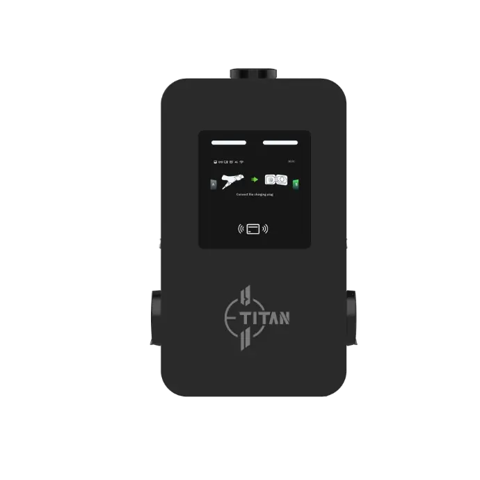 Dual Wallbox AC, Farbe schwarz, Ansicht von vorne