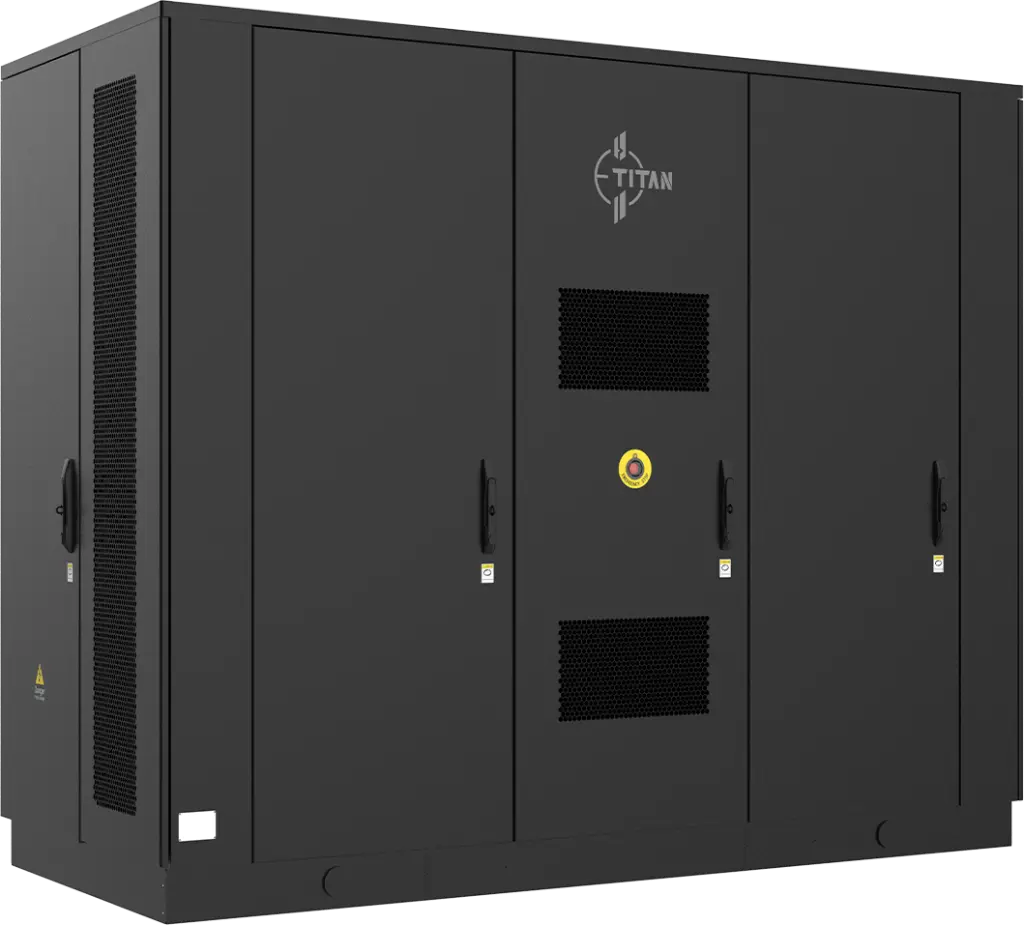 Frontansicht einzelne Leistungseinheit schwarz mit E-Titan Logo